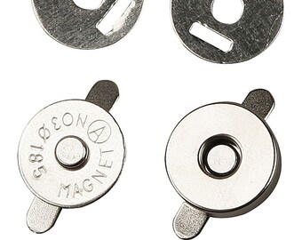 Pak van 4 magnetische sluitingen 18 mm zilver