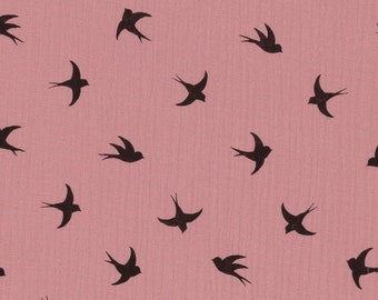 Muslin swallows dusky pink black 0.50 m