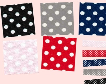 2m BW Schrägband gefaltet Polka Dots 18mm