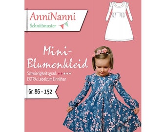 Schnittmuster "Mini-Blumenkleid" Kleid AnniNanni 86 - 152