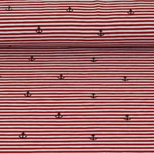 BW-Jersey Ringel Anker red 0.5 m