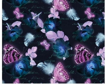 BW-Jersey butterfly black purple 0,50 m