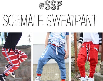 Schnittmuster schmale Sweatpants rosarosa