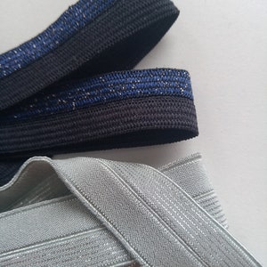 3 m elastic folding rubber silver 17 mm edging tape