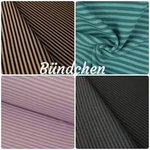 Cuffs colored stripes 0.5 m gray brown beige dark brown pink petrol mint