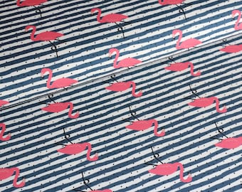 Sommer-Sweat Flamingo Streifen 0,50 m