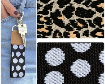 Gurtband 36mm schwarz weiß Punkte Leo braun Taschenband