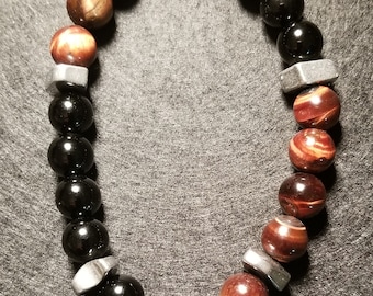 Pulsera con cuentas de los hombres, pulsera de piedra energética de los hombres, día del padre, aniversario, regalo del padrino