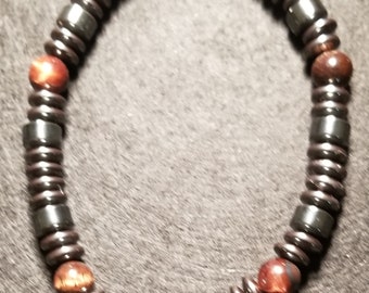 Pulsera de cuentas de los hombres, joyería de los hombres, pulsera de piedra de energía, regalo del padrino, día del padre
