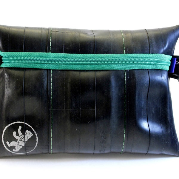 Kulturtasche aus recyceltem Fahrradschlauch,Clutch,Waschbeutel,Schminktasche,Necessaire,Kulturbeutel,Kosmetiktasche,Stiftetasche,tube