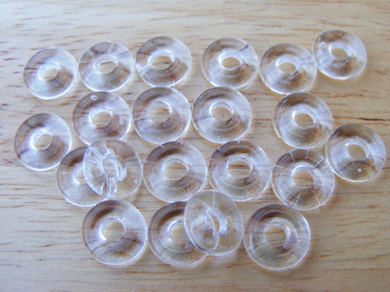 Perles en verre perles annulaires transparentes 10 mm sélection de couleurs kristall