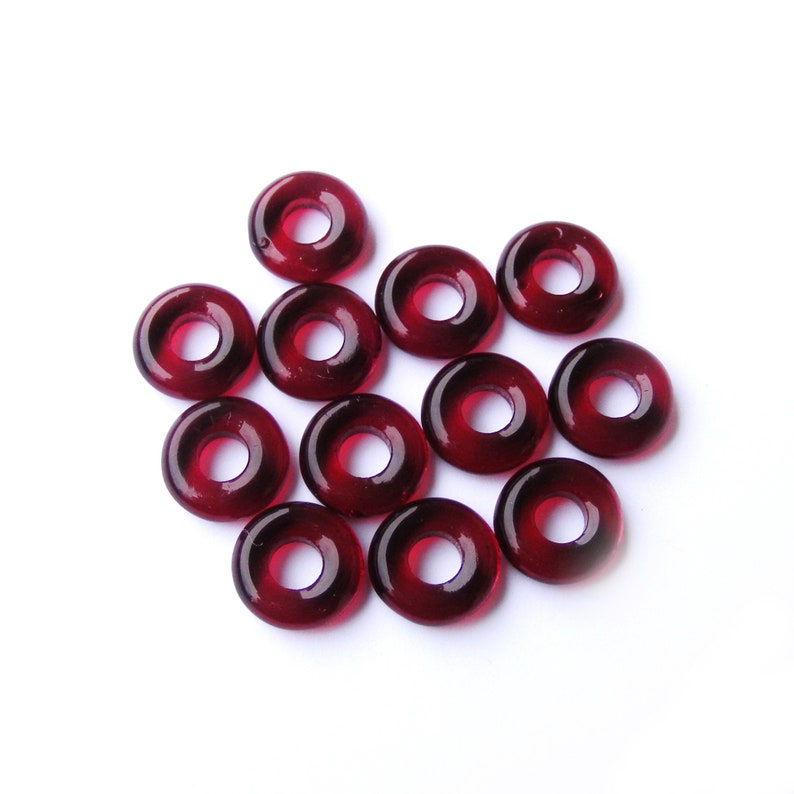 Perles en verre perles annulaires transparentes 10 mm sélection de couleurs rubin dunkel