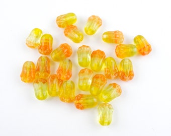 10 tulip beads glass 12 mm - choice of colors
