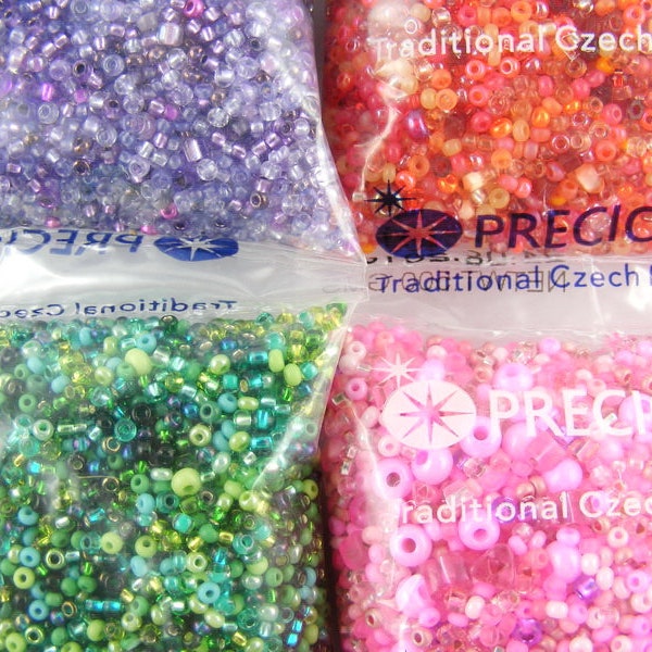 Color selection seed beads mix glass