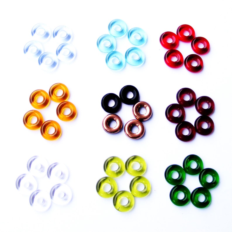 Perles en verre perles annulaires transparentes 10 mm sélection de couleurs image 1
