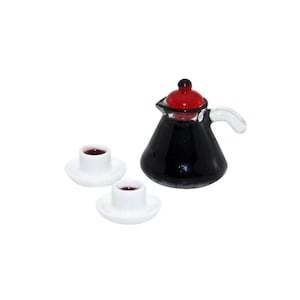 1:12 Puppenhaus Miniatur Espresso Kaffeekanne und Tassen Set