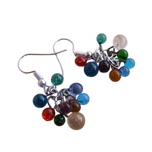 Ohrhänger Lampwork bunte Kügelchen