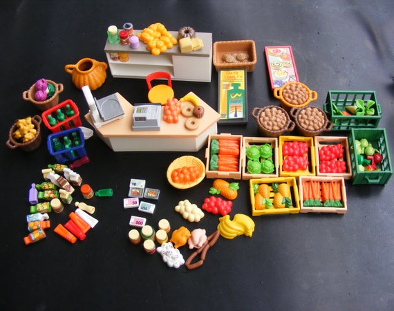 Vintage Playmobil bundle extensive supermarket parts approx. 70 pieces