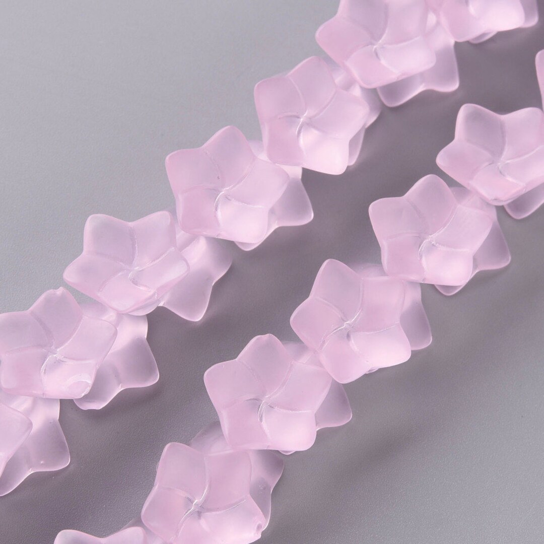 Glass Beads Flowers Pikake Temple Tree Flower Pink or Blue Etsy