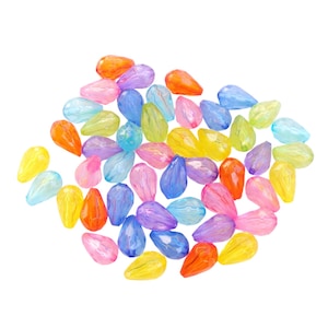 100 contas de acrílico facetadas 12 x 8 mm mistura colorida