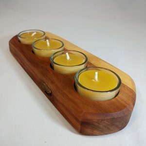 Kerzenbrett, Teelichtbrett aus Zwetschgenholz Bild 1