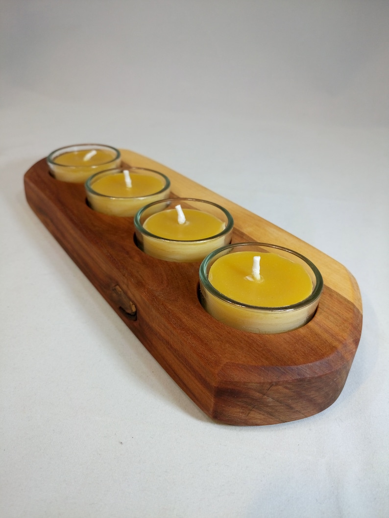 Kerzenbrett, Teelichtbrett aus Zwetschgenholz Bild 1