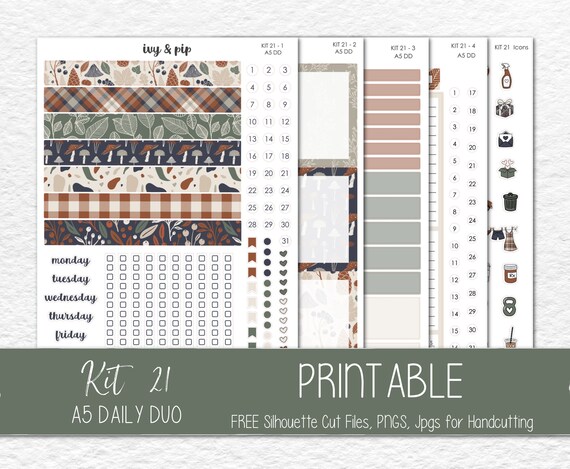 PRINTABLE A5 Daily Duo Sticker Kit Printable Sticker Kit - Etsy