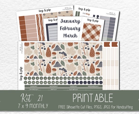 PRINTABLE 7 X 9 Monthly Sticker Kit Printable Sticker Kit - Etsy