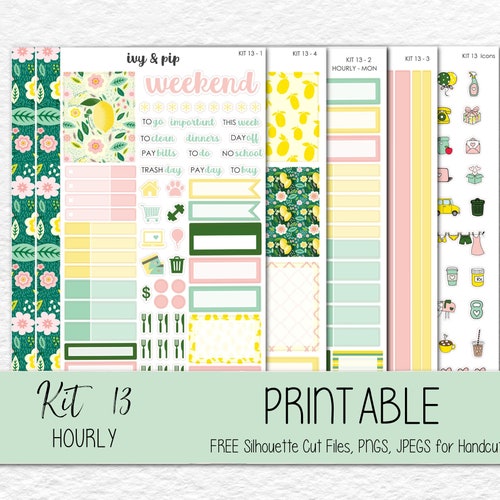 Hourly Printable Sticker Planner Free