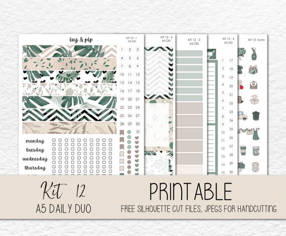 PRINTABLE A5 Daily Duo Sticker Kit Printable Sticker Kit - Etsy