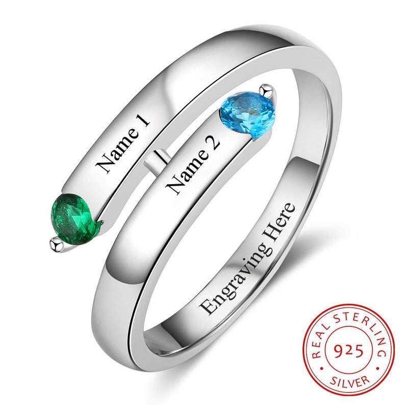 Personalized Engraved Sterling Silver Couples Ring