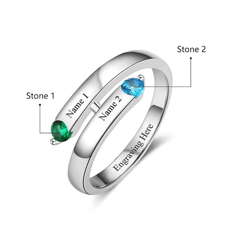 Personalized Engraved Sterling Silver Couples Ring
