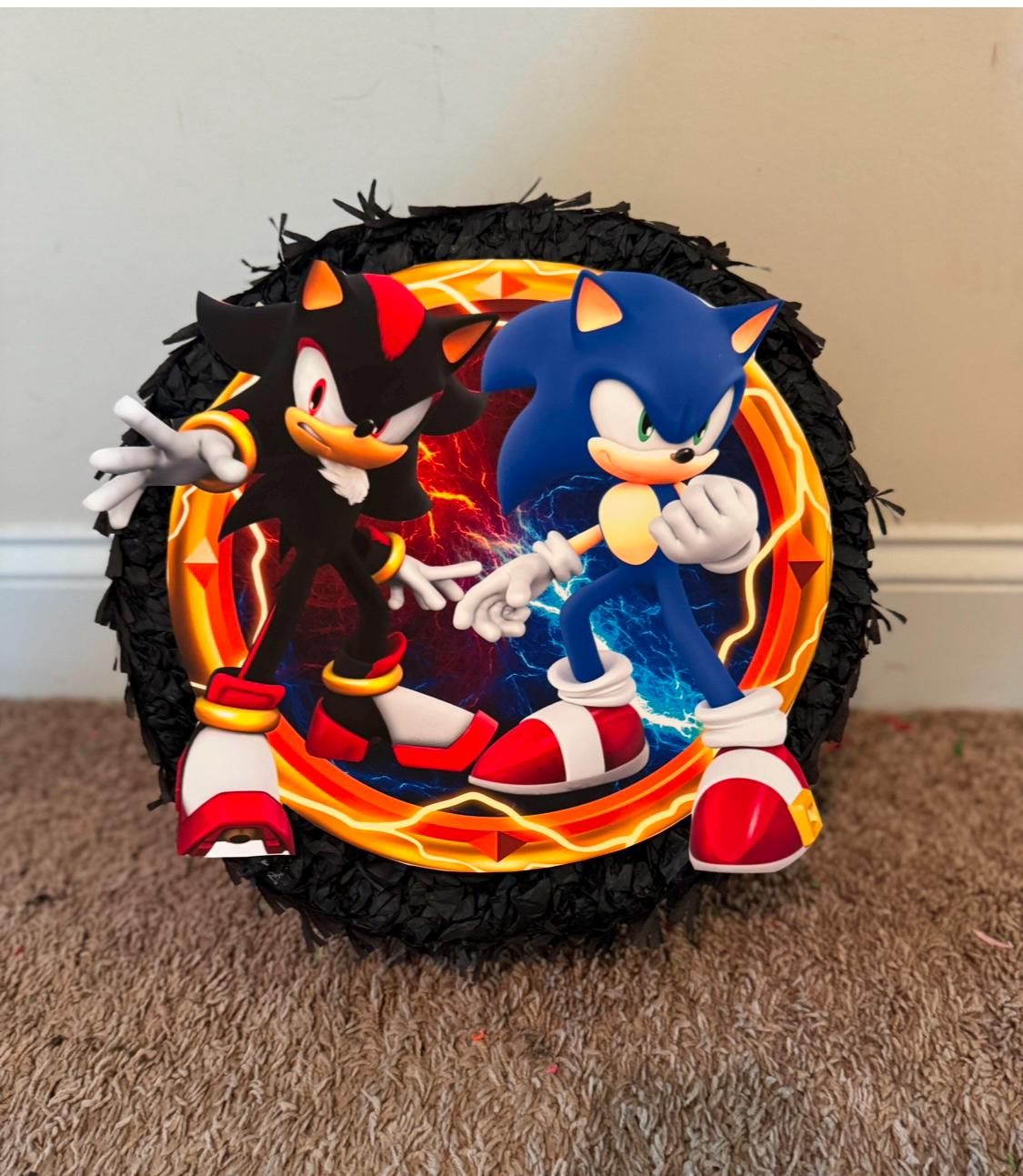 Sonic and Shadow Inspired Pinata, (small size pinata)