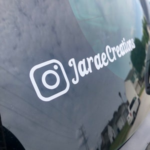 Social Media Car Window Vinyl Decal Sticker-Custom Instagram Name Vinyl Decal - Personalized Username Sticker - Vinyl Car Decal