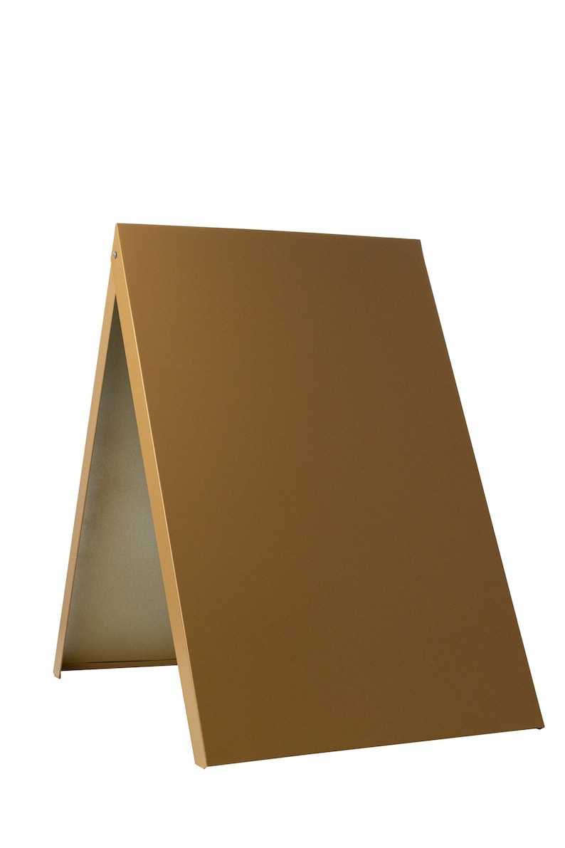 Werbeaufsteller Magnetisch Kundenstopper Kreidetafel Gehwegaufsteller Werbetafel Doppelseitig Metall Wasserfest 100x65 cm zum Aufdruck Gold