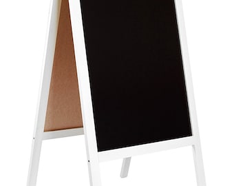 Ein toller weißer Aufsteller Kundenstopper Kreidetafel doppelseitig mit Kreide beschriftbar ideal für Innen- und Außenbereich 118x60cm