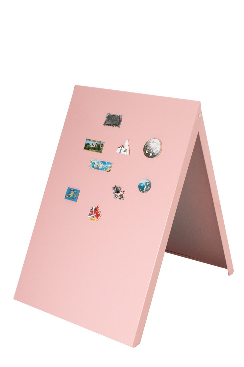 Werbeaufsteller Magnetisch Kundenstopper Kreidetafel Gehwegaufsteller Werbetafel Doppelseitig Metall Wasserfest 100x65 cm zum Aufdruck Pink