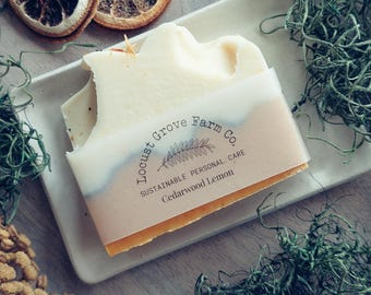 Lemon Cedarwood Handmade Vegan Bar Soap