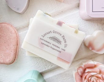 Lavender & Peppermint Candy Heart Handmade Vegan Soap