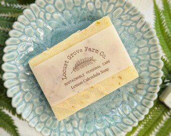 Lemon Calendula Handmade Vegan Bar Soap