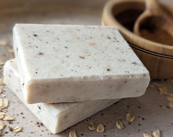 Gentle Exfoliating Bar Soap with Upcycled Local Coffee Grounds, Oatmeal, and Sea Salt