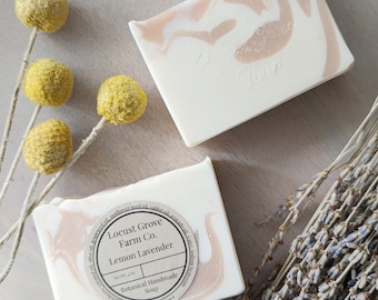 Lemon Lavender Handmade Bar Soap with Essential Oils