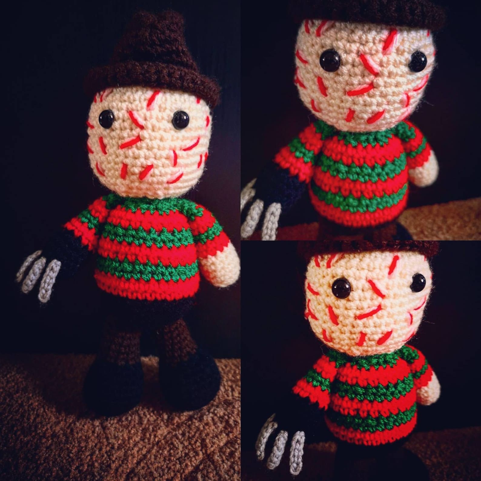 Freddy Krueger Crochet Horror Film Figure Etsy