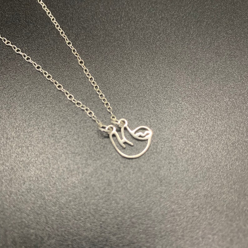 Sterling Silver Sloth Pendant Necklace