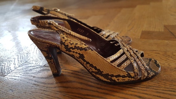 1950s Peeptoes|Snake Slingback |1950s Shoes|1950s