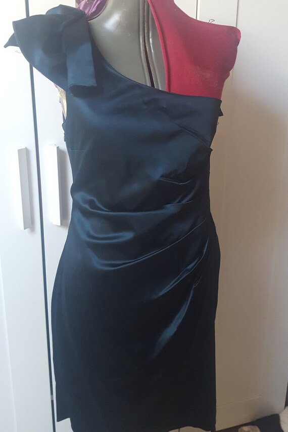 oasis black bow dress
