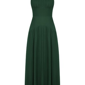 Brown Tencel Dress Western Bridal Dress Cottagecore Drop Waist Dress Bridesmaids Dress Wedding Guest Dress Boho Summer Maxi Dress