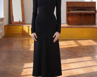 long sleeve tight fitted long dress SHEIN Tall Backless Criss Cross Tight Fitted Long Sleeve Dress