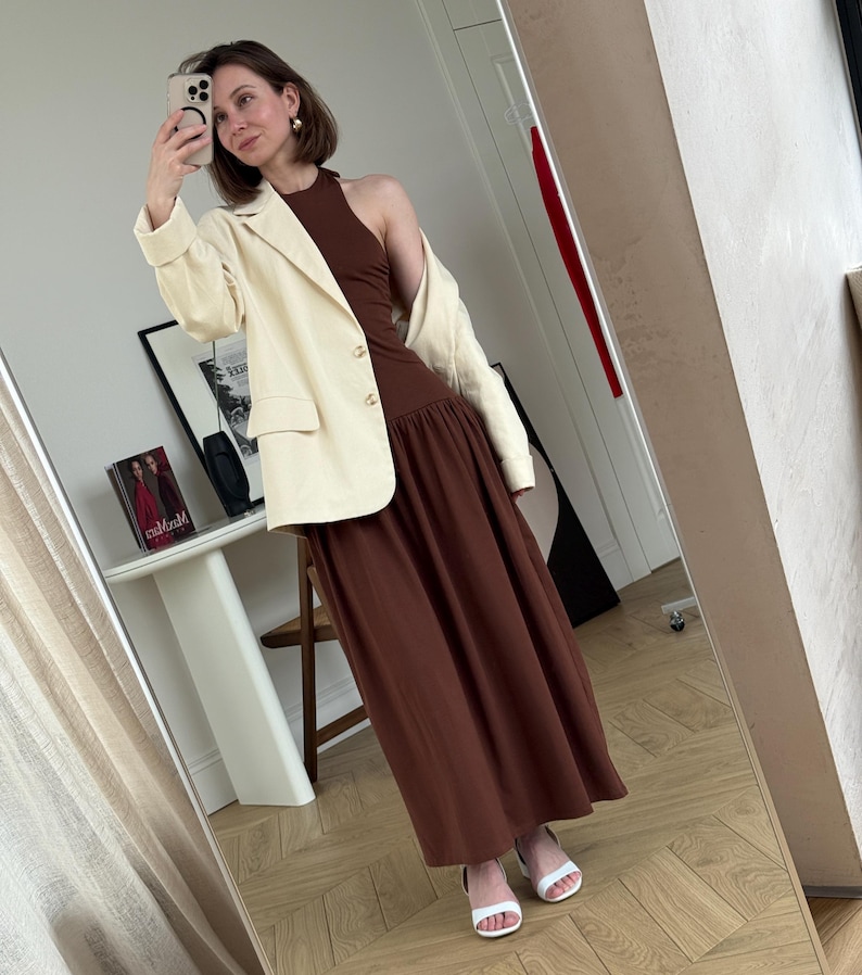 Women’s Oversized Cotton Blazer - Butter Yellow Single-Breasted Jacket, Tailored Suit Jacket Pleated Shoulders, Summer Double Layer Blazer