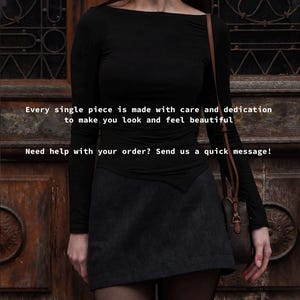 Asymmetrical Boat Neck Long Sleeve Top: Soft Viscose Jersey Black Slim Fit Shirt, Elegant Evening Twisted Blouse